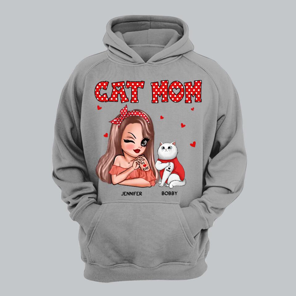 Personalized Cat Mom I Love Cat Tshirt Printed 22NOV-DT01