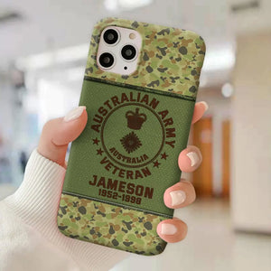 Personalized Australian Army Air Force Navy Rank & Custom Name Phone Case Printed KVH23759