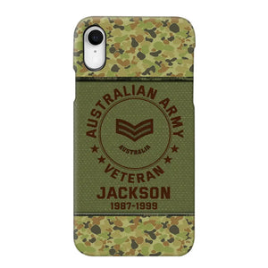 Personalized Australian Army Air Force Navy Rank & Custom Name Phone Case Printed KVH23759