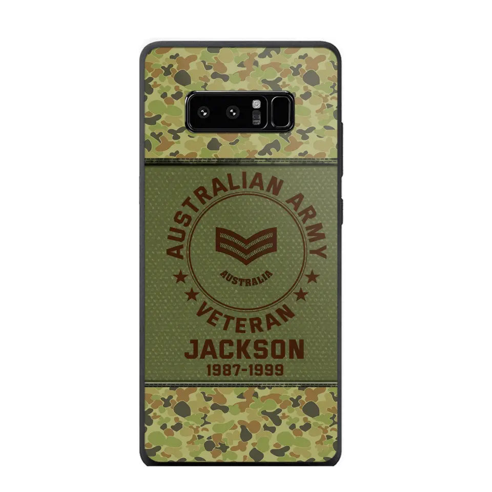 Personalized Australian Army Air Force Navy Rank & Custom Name Phone Case Printed KVH23759