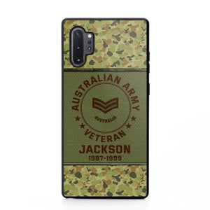 Personalized Australian Army Air Force Navy Rank & Custom Name Phone Case Printed KVH23759