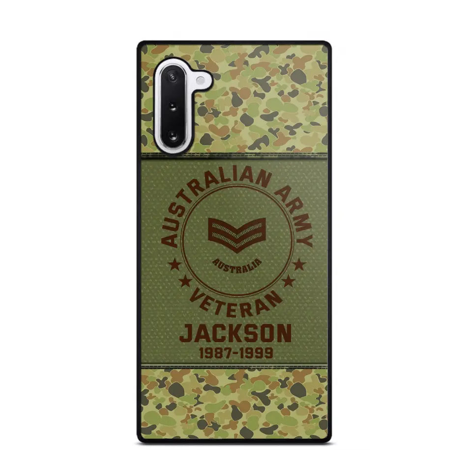 Personalized Australian Army Air Force Navy Rank & Custom Name Phone Case Printed KVH23759