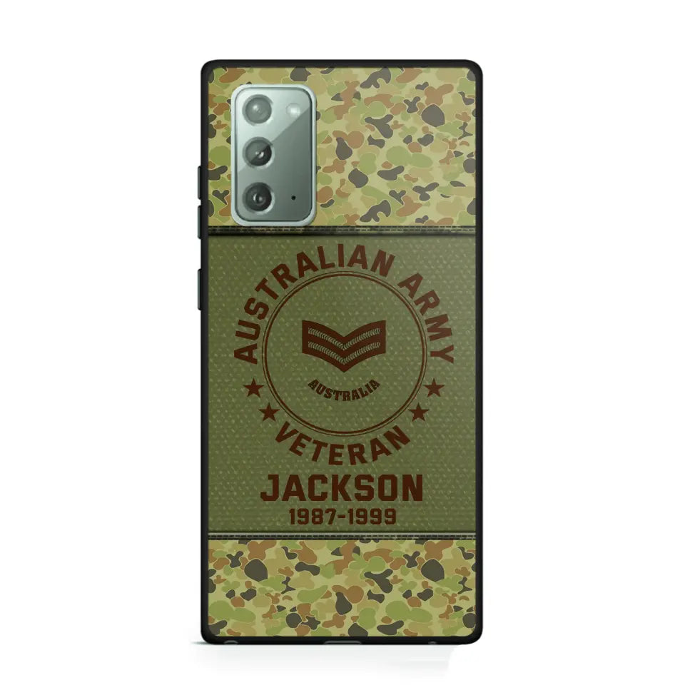 Personalized Australian Army Air Force Navy Rank & Custom Name Phone Case Printed KVH23759