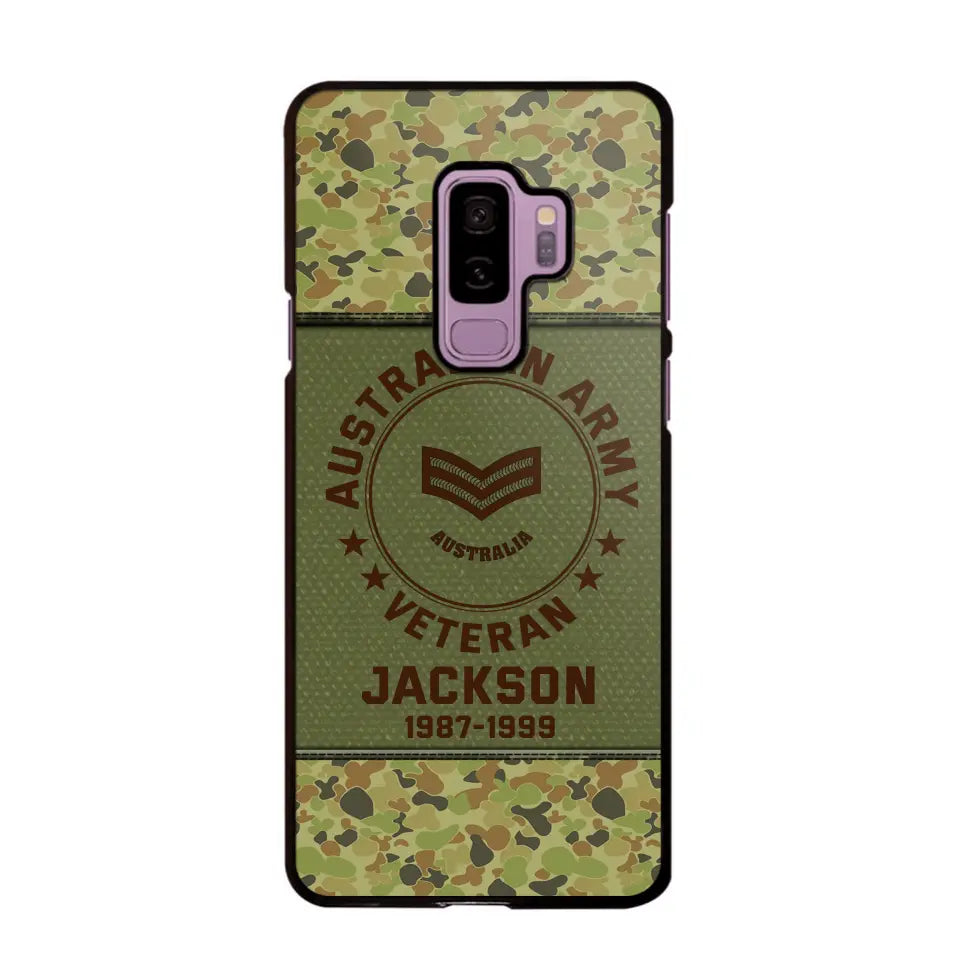 Personalized Australian Army Air Force Navy Rank & Custom Name Phone Case Printed KVH23759