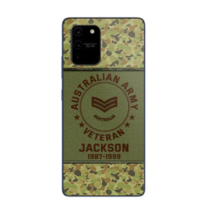 Personalized Australian Army Air Force Navy Rank & Custom Name Phone Case Printed KVH23759