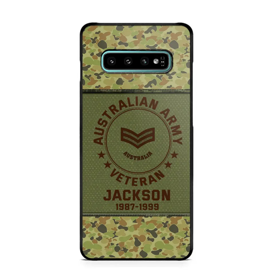 Personalized Australian Army Air Force Navy Rank & Custom Name Phone Case Printed KVH23759