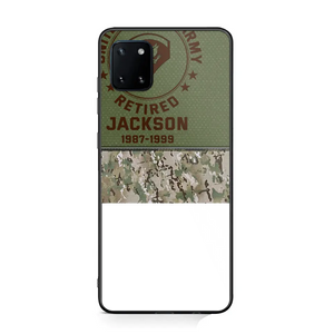 Personalized US Army Air Force Navy Rank & Custom Name Phone Case Printed KVH23759