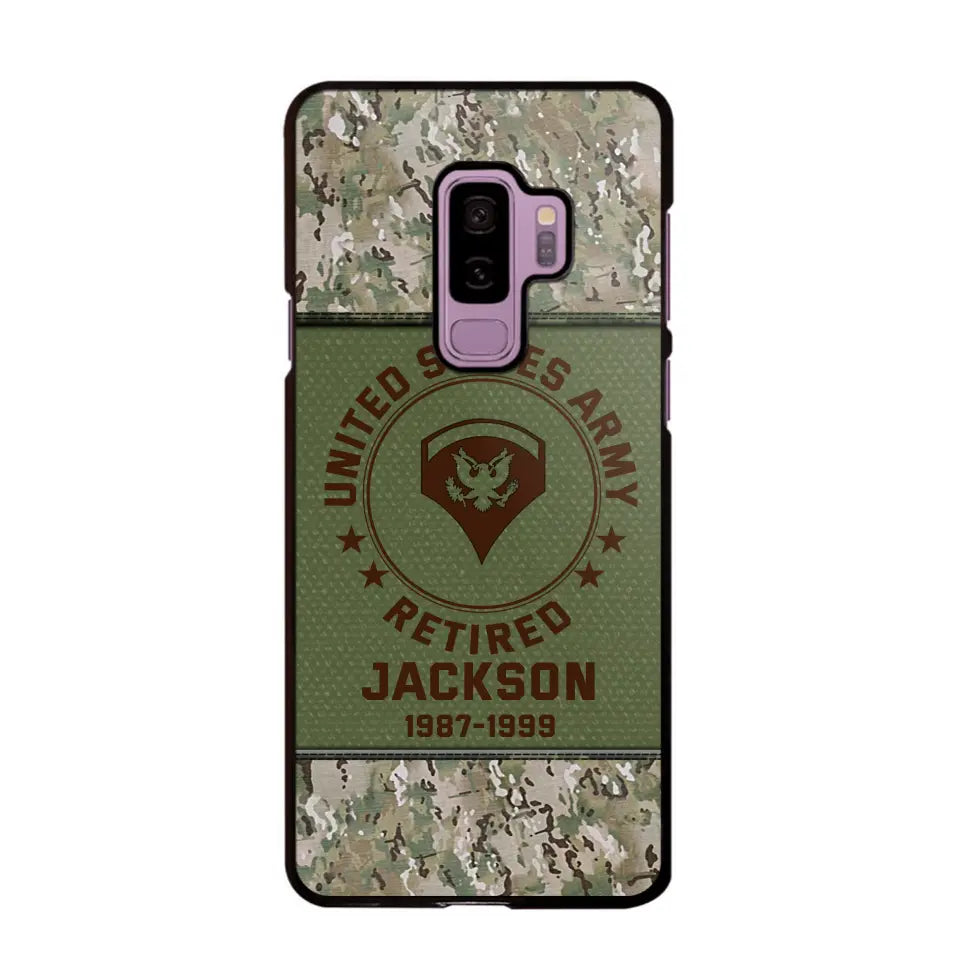 Personalized US Army Air Force Navy Rank & Custom Name Phone Case Printed KVH23759