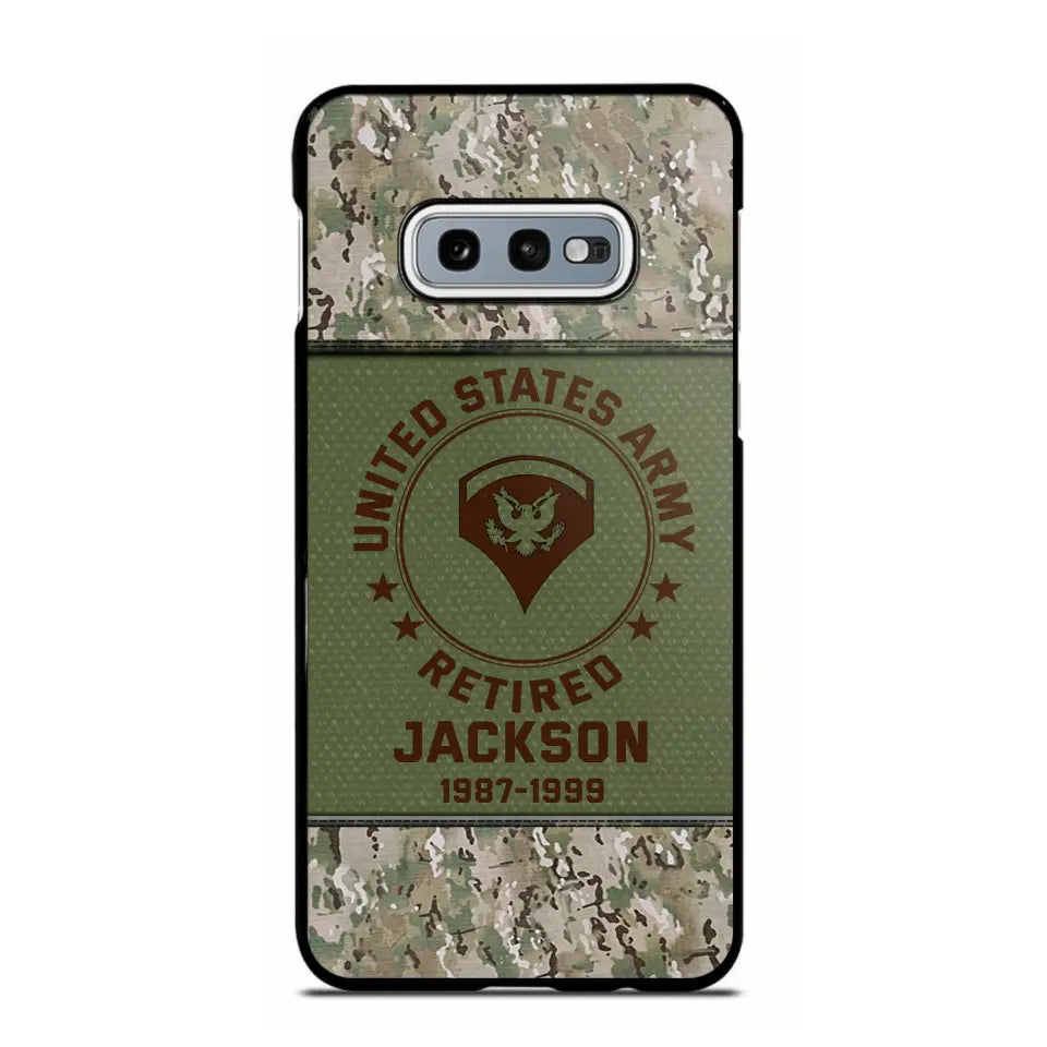 Personalized US Army Air Force Navy Rank & Custom Name Phone Case Printed KVH23759