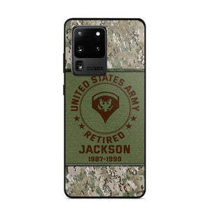 Personalized US Army Air Force Navy Rank & Custom Name Phone Case Printed KVH23759