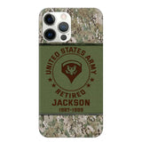 Personalized US Army Air Force Navy Rank & Custom Name Phone Case Printed KVH23759