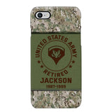 Personalized US Army Air Force Navy Rank & Custom Name Phone Case Printed KVH23759