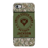 Personalized US Army Air Force Navy Rank & Custom Name Phone Case Printed KVH23759