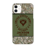 Personalized US Army Air Force Navy Rank & Custom Name Phone Case Printed KVH23759