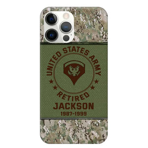 Personalized US Army Air Force Navy Rank & Custom Name Phone Case Printed KVH23759