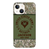 Personalized US Army Air Force Navy Rank & Custom Name Phone Case Printed KVH23759