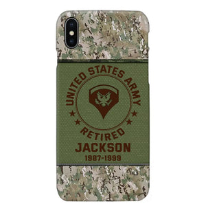 Personalized US Army Air Force Navy Rank & Custom Name Phone Case Printed KVH23759