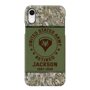 Personalized US Army Air Force Navy Rank & Custom Name Phone Case Printed KVH23759