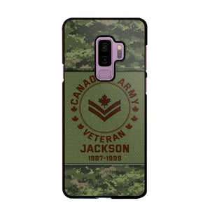 Personalized Canadian Army Air Force Navy Rank & Custom Name Phone Case Printed KVH23759