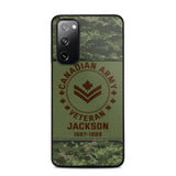 Personalized Canadian Army Air Force Navy Rank & Custom Name Phone Case Printed KVH23759