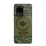 Personalized Canadian Army Air Force Navy Rank & Custom Name Phone Case Printed KVH23759