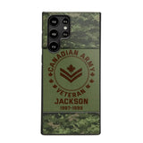 Personalized Canadian Army Air Force Navy Rank & Custom Name Phone Case Printed KVH23759