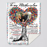 Personalized To My Mother In Law, Thank You Mom Sherpa or Fleece Blanket Printed HTHVQ23835