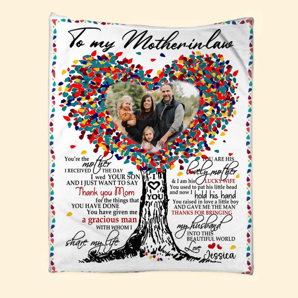 Personalized To My Mother In Law, Thank You Mom Sherpa or Fleece Blanket Printed HTHVQ23835