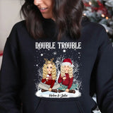 Personalized Bestie Double Trouble Girl Xmas Hoodie 2D Printed PTN23840