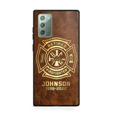 Personalized Retired Firefighter Custom Name Leather Phonecase Printed QTKH23884