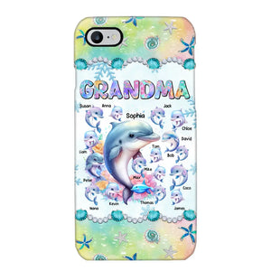 Personalized Grandma Dolphin Kid Names Ocean Vibes Phonecase Printed LVA23989