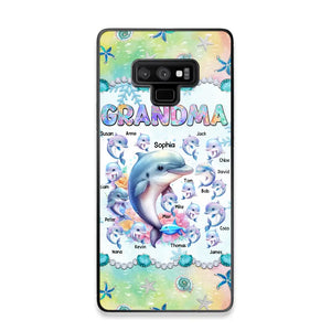 Personalized Grandma Dolphin Kid Names Ocean Vibes Phonecase Printed LVA23989