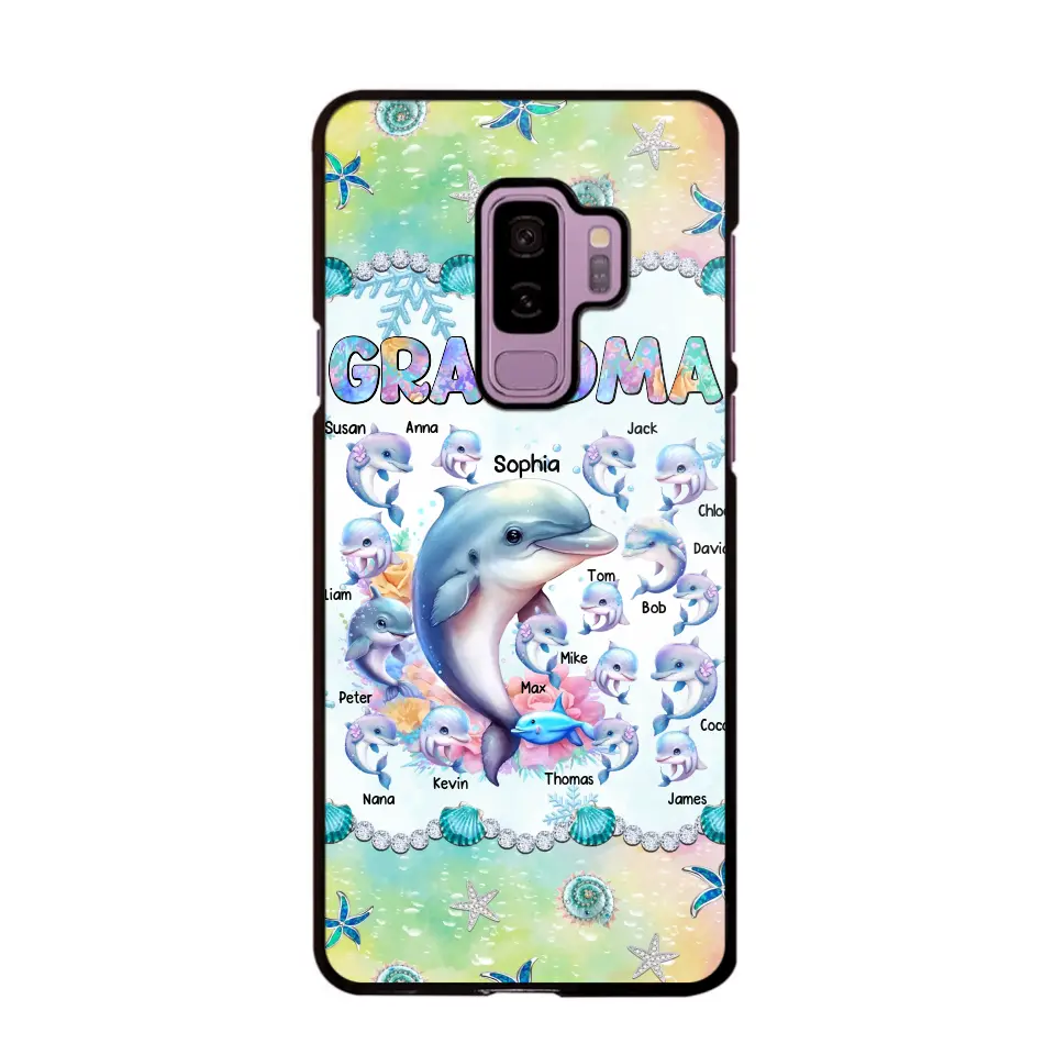 Personalized Grandma Dolphin Kid Names Ocean Vibes Phonecase Printed LVA23989