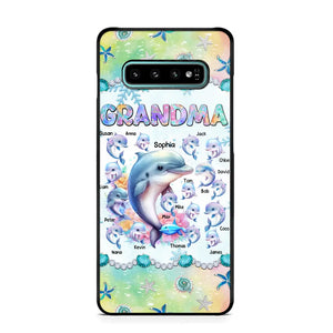 Personalized Grandma Dolphin Kid Names Ocean Vibes Phonecase Printed LVA23989