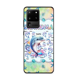 Personalized Grandma Dolphin Kid Names Ocean Vibes Phonecase Printed LVA23989