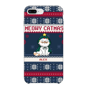 Personalized Meowy Catmas Cat Xmas Ugly Christmas Gift Phonecase Printed LVA231022