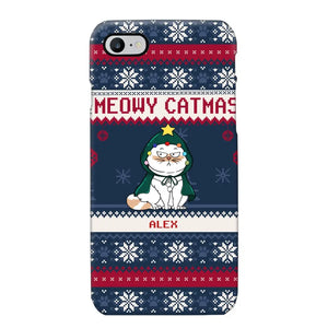 Personalized Meowy Catmas Cat Xmas Ugly Christmas Gift Phonecase Printed LVA231022