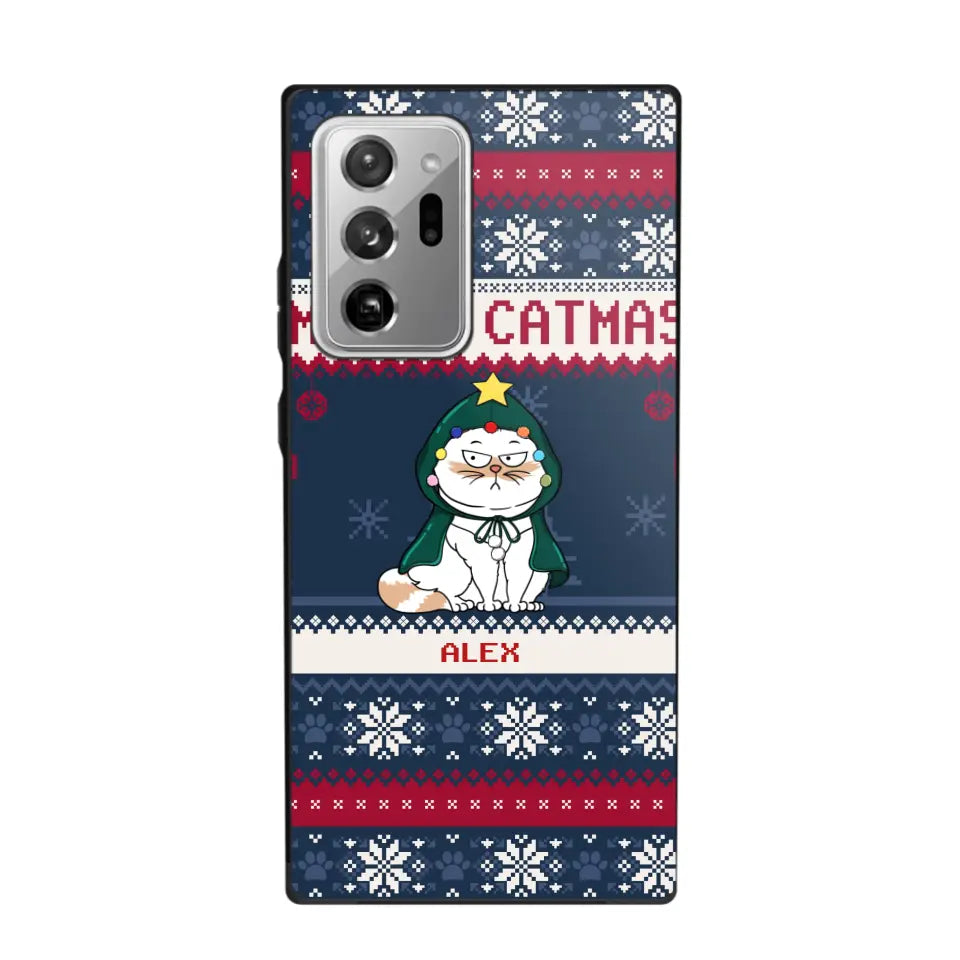 Personalized Meowy Catmas Cat Xmas Ugly Christmas Gift Phonecase Printed LVA231022