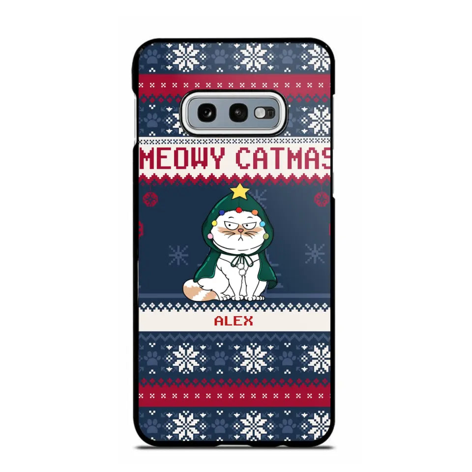 Personalized Meowy Catmas Cat Xmas Ugly Christmas Gift Phonecase Printed LVA231022