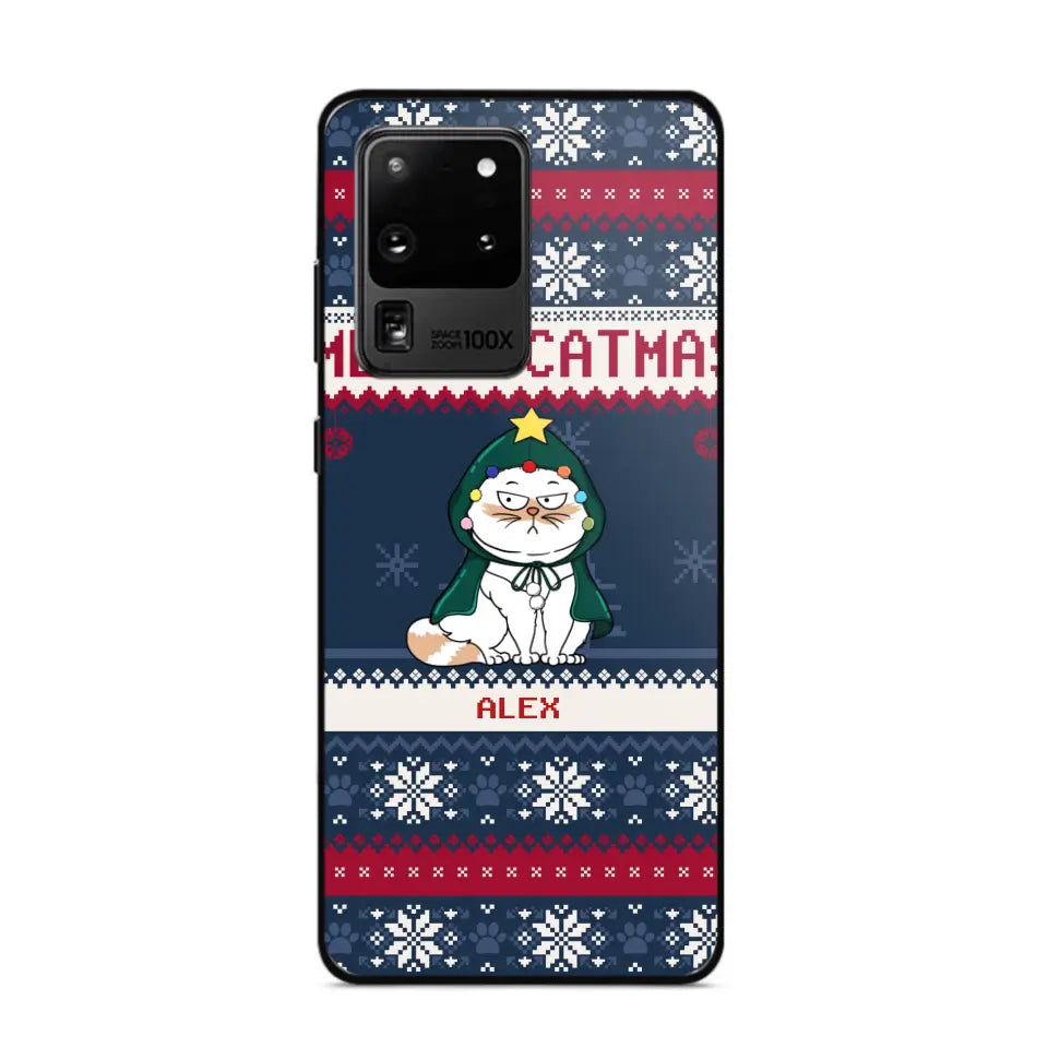 Personalized Meowy Catmas Cat Xmas Ugly Christmas Gift Phonecase Printed LVA231022