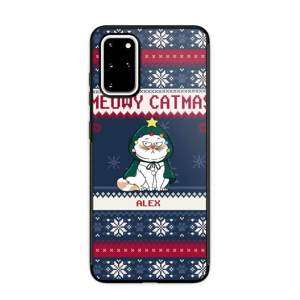 Personalized Meowy Catmas Cat Xmas Ugly Christmas Gift Phonecase Printed LVA231022