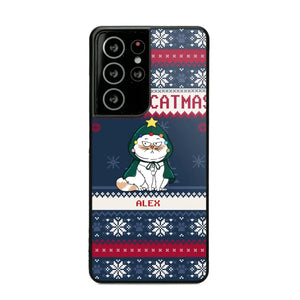 Personalized Meowy Catmas Cat Xmas Ugly Christmas Gift Phonecase Printed LVA231022