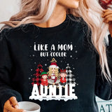 Personalized Like A Mom But Cooler Auntie & Kids Custom Name Christmas Gift Hoodie 2D Printed LVA231169