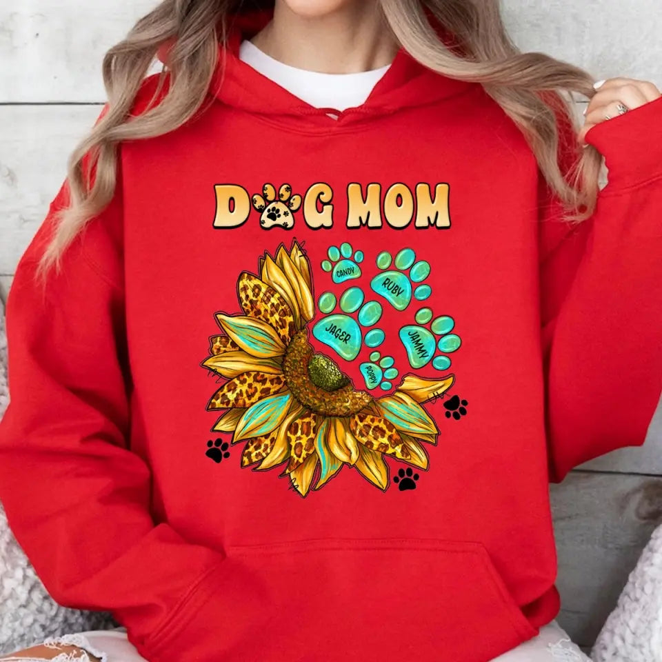 Personalized Sunflower Dog Mom Paws Custom Name Dog Lovers Gift Christmas Gift  Hoodie 2D Printed LVA231253