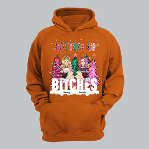 Personalized Bottom up Biches Bestie Christmas Tree Hoodie 2D Printed KVH231220