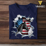 Personalized Upload Your Horse Photo US Flag Horse T-shirt Printed KVH231301