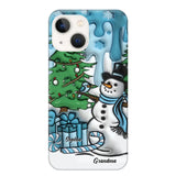 Personalized Grandma Snowman Custom Kid's Name Christmas Gift Phonecase Printed HN231402