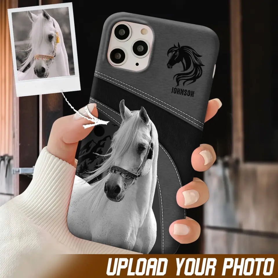 Personalized Upload Your Horse Photo Horse Custom Name Phonecase Printed VQ231438