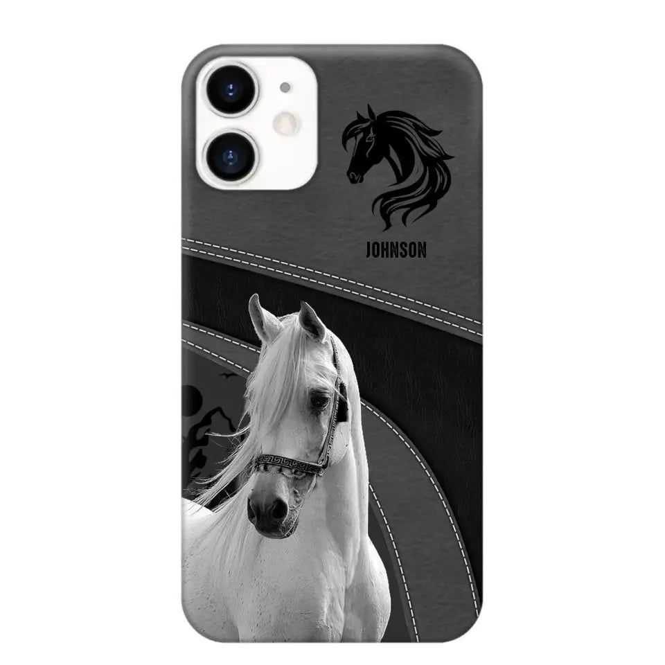 Personalized Upload Your Horse Photo Horse Custom Name Phonecase Printed VQ231438