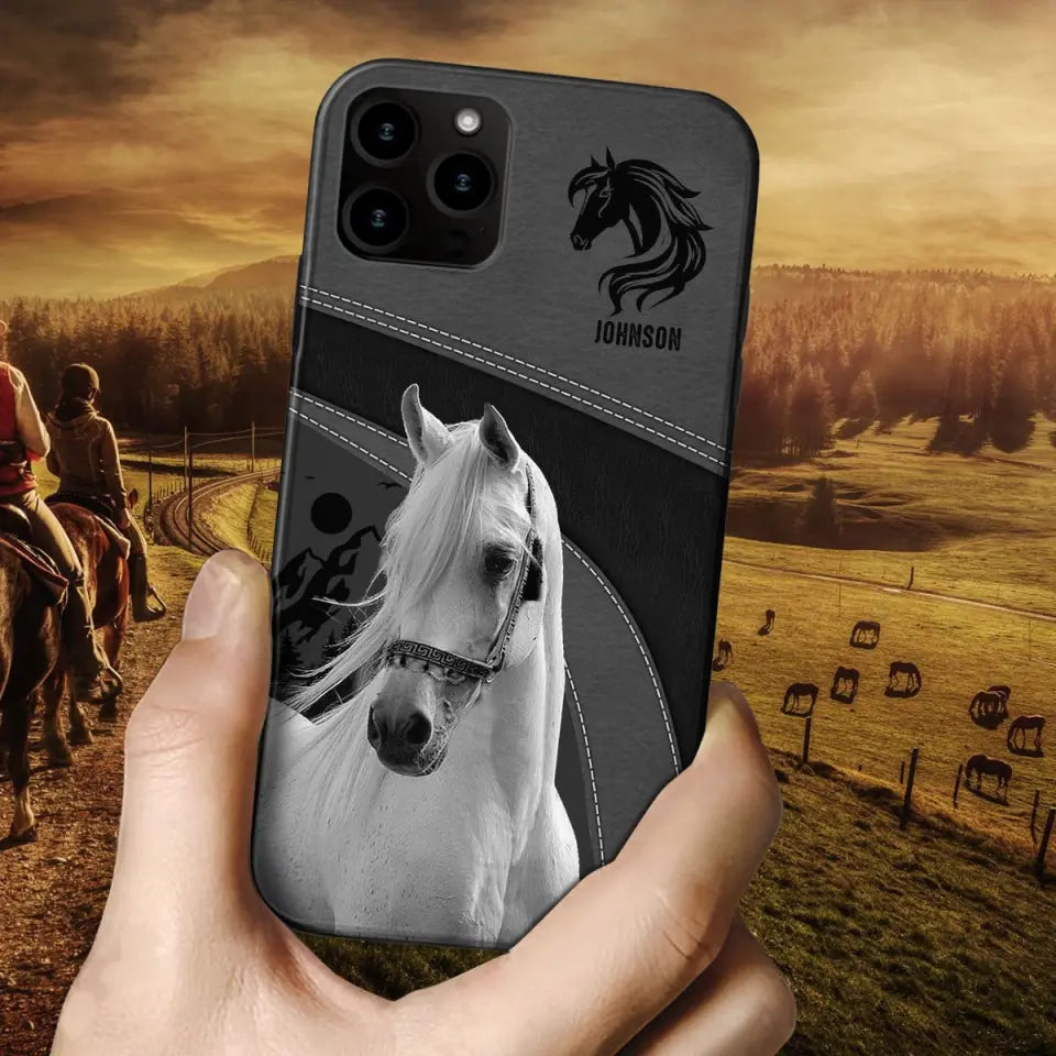 Personalized Upload Your Horse Photo Horse Custom Name Phonecase Printed VQ231438